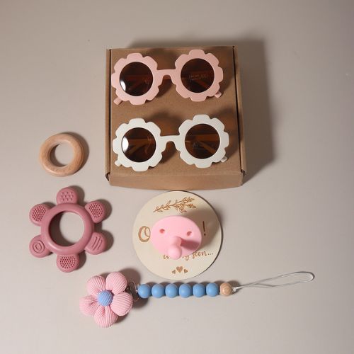 Coffret Cadeau naissance bébé Premium - Anneau dentition bois + Accessoires
