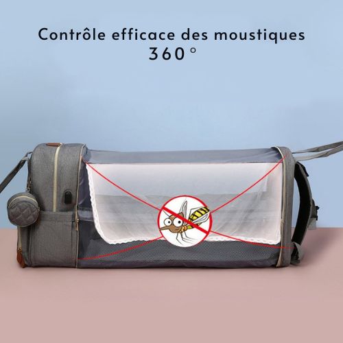 Sac à dos à Langer 3-en-1 avec lit de voyage et chargeur USB