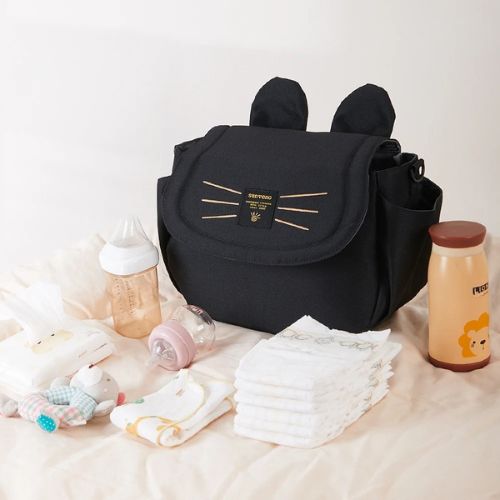 Sac-a-langer-chat-poussette-noir