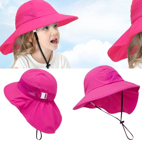 chapeau-anti-UV-bébé-fille-fuchsia