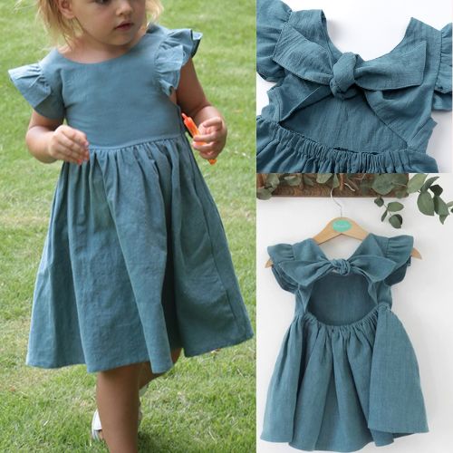 robe-bébé-fille-dos-nu-vert